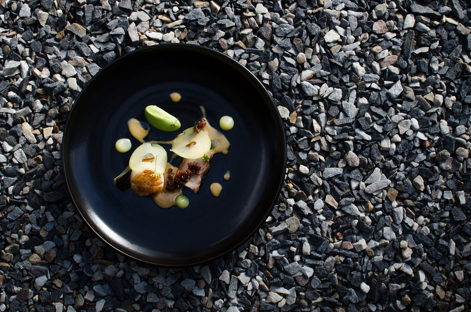 PORK AND MARRON | Fennel, green bean, bisque and verbena