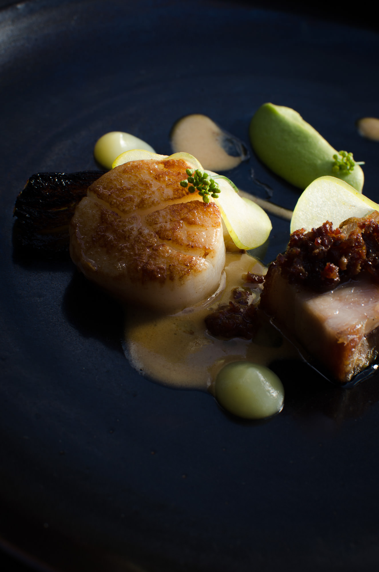 PORK AND MARRON | Fennel, green bean, bisque and verbena