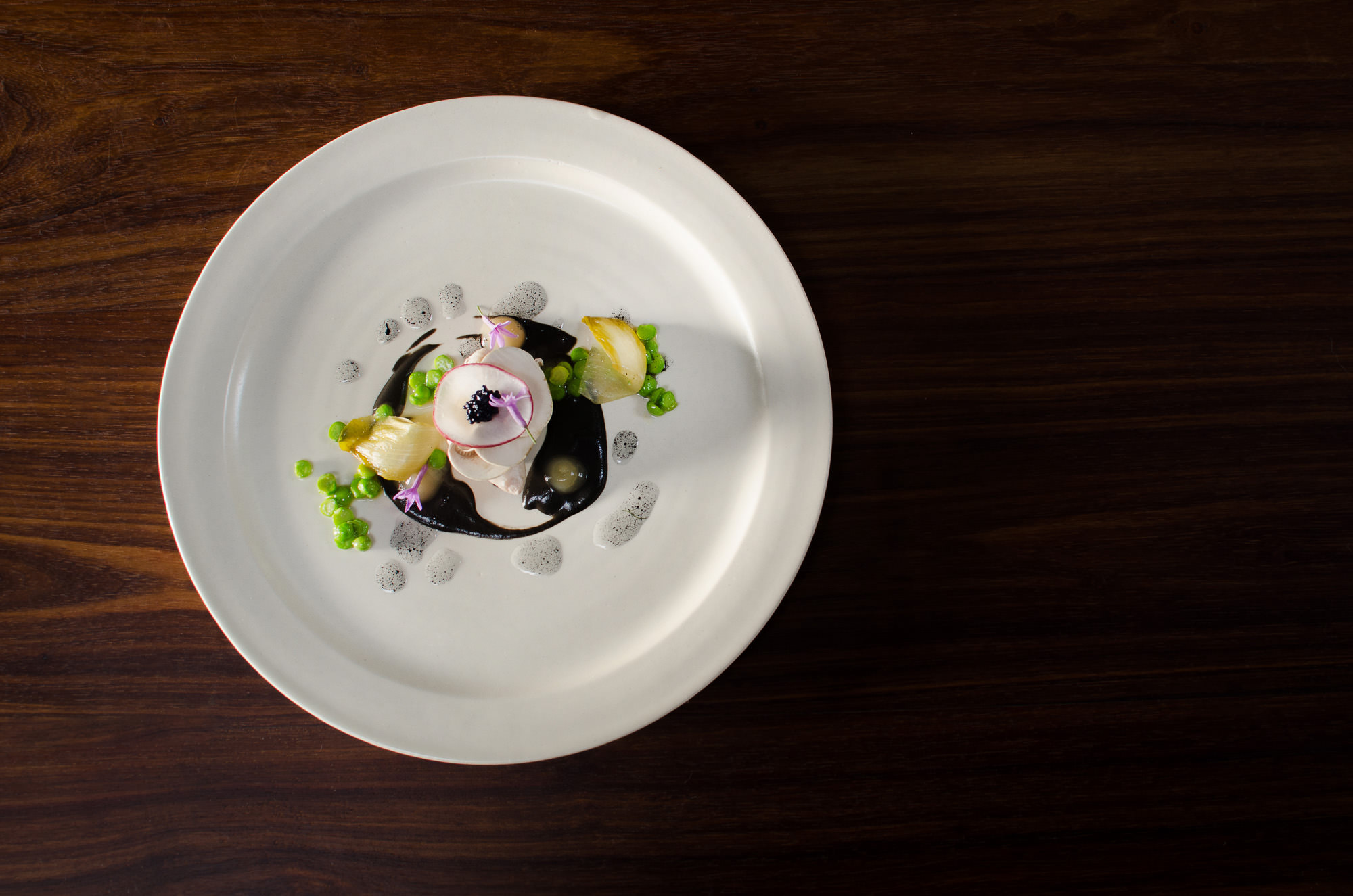 SEA BASS | Mushrooms, kohlrabi, lime, Nero and radish